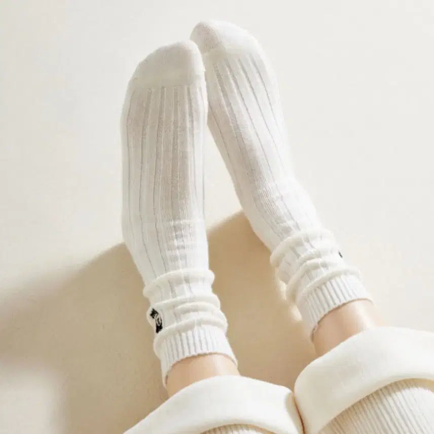 [BUNJANG] Wool Cashmere Embroidered Socks Set / 더길어진 울캐시미어 고급자수양말 6개세트