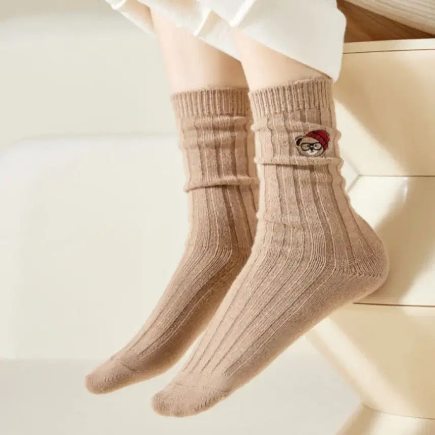 [BUNJANG] Wool Cashmere Embroidered Socks Set / 더길어진 울캐시미어 고급자수양말 6개세트