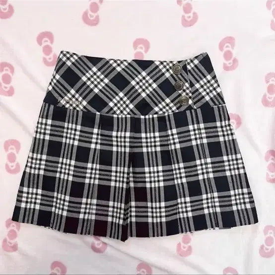 [BUNJANG] Pom Ponette Gyaaru Check Skirt / POM PONETTE 오네 갸루 체크 스커트