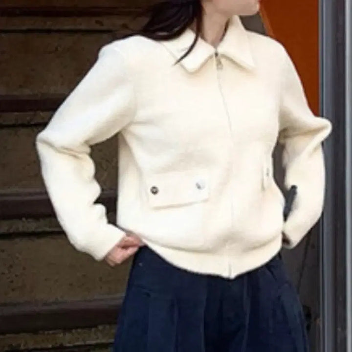 [BUNJANG] Ivory Fur Jacket / 아이보리 퍼 자켓 (한번착용)