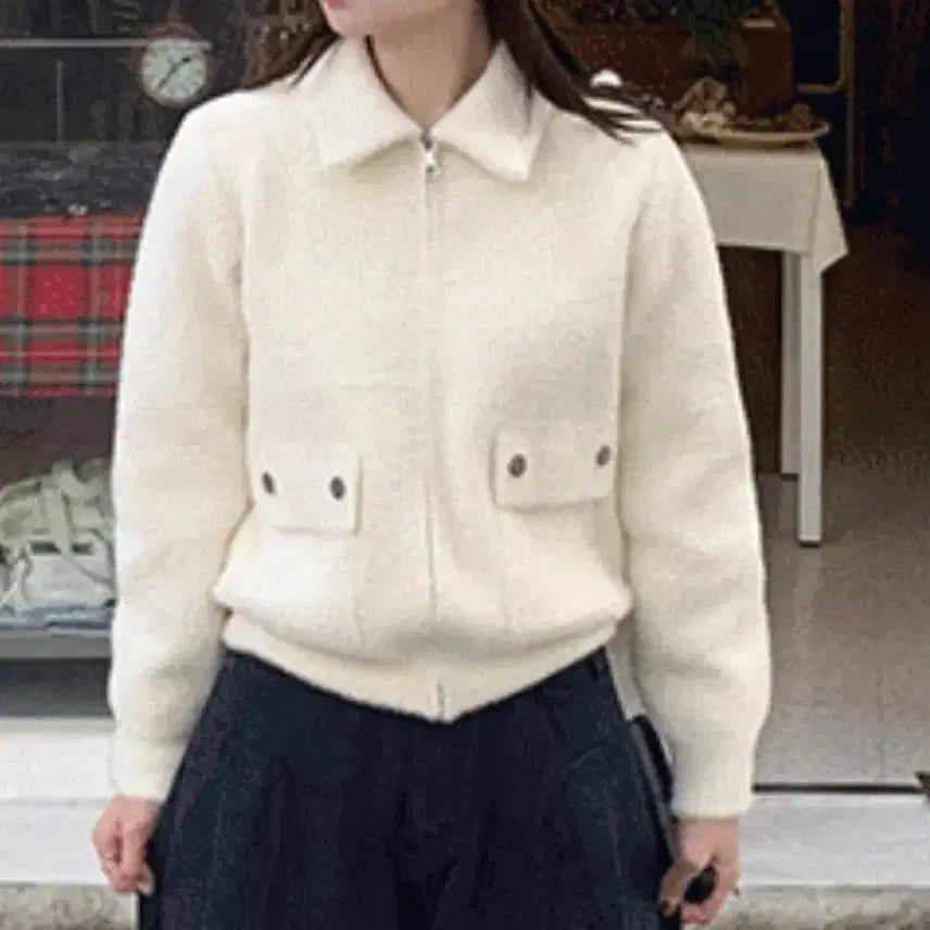 [BUNJANG] Ivory Fur Jacket / 아이보리 퍼 자켓 (한번착용)