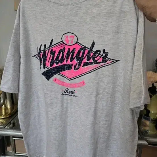 [BUNJANG] Wrangler Gray Short-Sleeve T-shirt / 랭글러 회색 반팔 티셔츠55.66