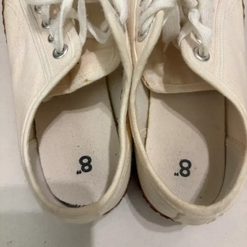 [BUNJANG] 8 Seconds Ivory Rubber Sole Sneakers 255mm / 에잇세컨즈 아이보리 단화 고무창 스니커즈 255mm