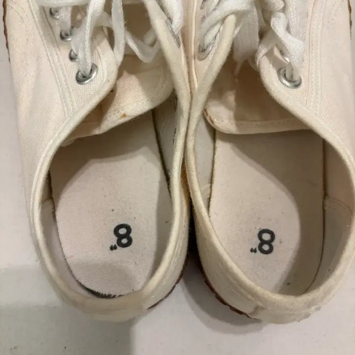 [BUNJANG] 8 Seconds Ivory Rubber Sole Sneakers 255mm / 에잇세컨즈 아이보리 단화 고무창 스니커즈 255mm