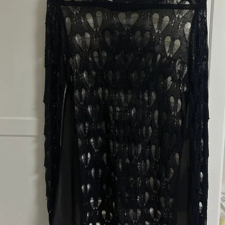 [SOLD OUT] 블랙 시스루 니트 긴팔티 백화점 옷