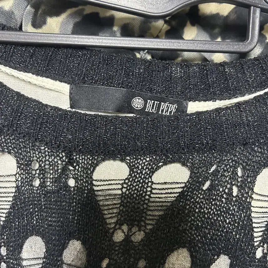 [SOLD OUT] 블랙 시스루 니트 긴팔티 백화점 옷