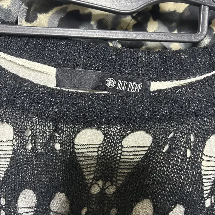 [SOLD OUT] 블랙 시스루 니트 긴팔티 백화점 옷