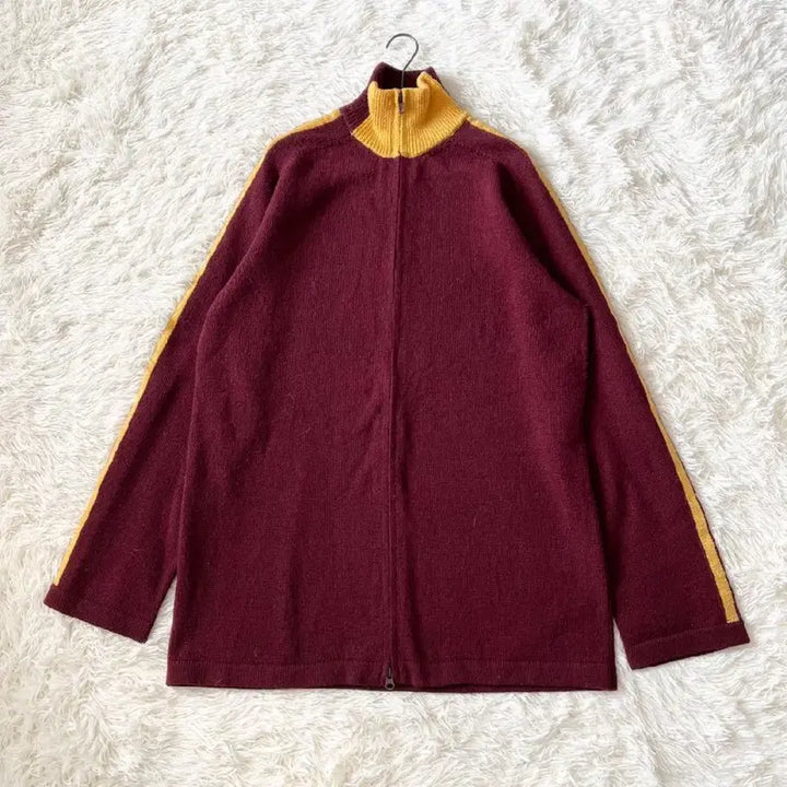 [BUNJANG] Yohji Yamamoto POUR HOMME Wool High Neck Knit Zip Jacket / 요지야마모토 POUR HOMME 울100% 하이넥 니트 집업 자켓