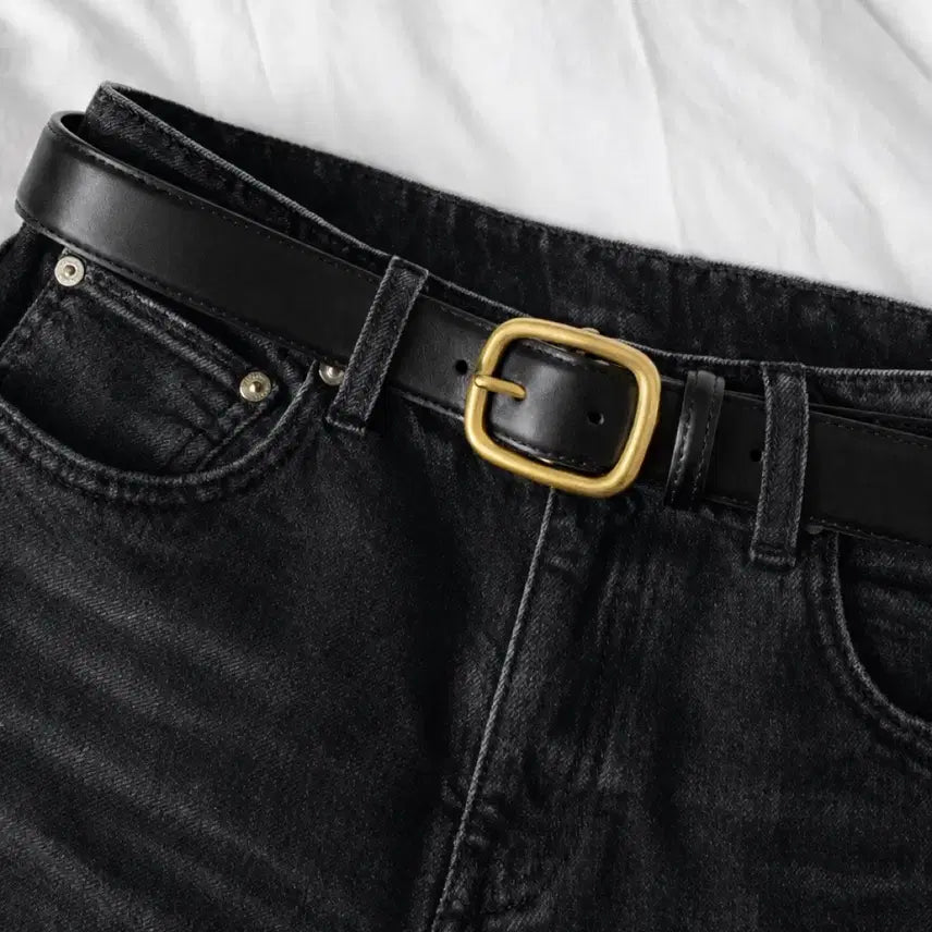 [BUNJANG] Unisex Leather Belt / (재입고) 프리미엄 브라스 버클 소가죽 벨트