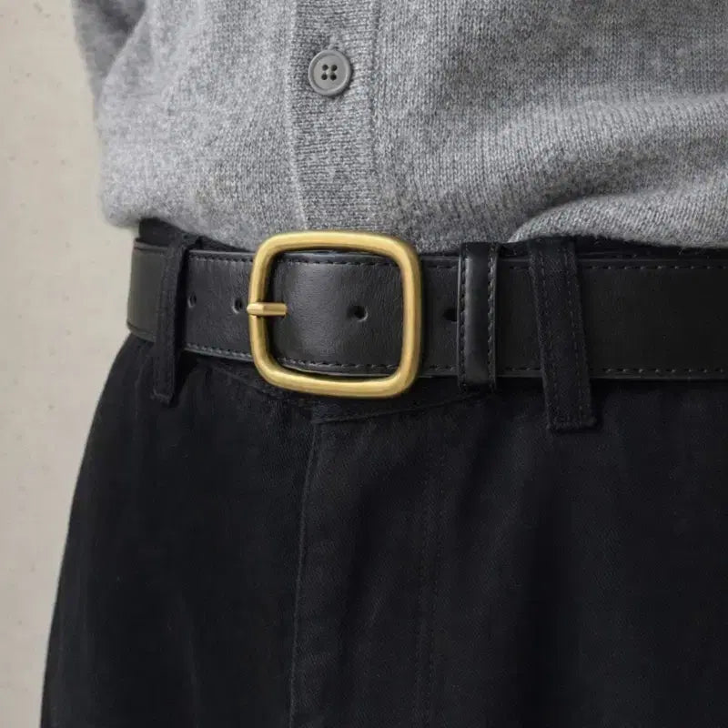 [BUNJANG] Unisex Leather Belt / (재입고) 프리미엄 브라스 버클 소가죽 벨트