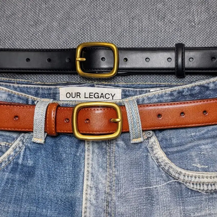 [BUNJANG] Unisex Leather Belt / (재입고) 프리미엄 브라스 버클 소가죽 벨트