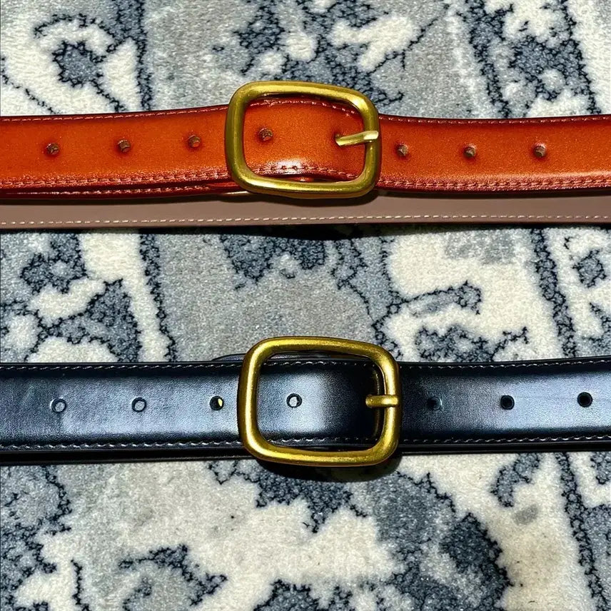 [BUNJANG] Unisex Leather Belt / (재입고) 프리미엄 브라스 버클 소가죽 벨트