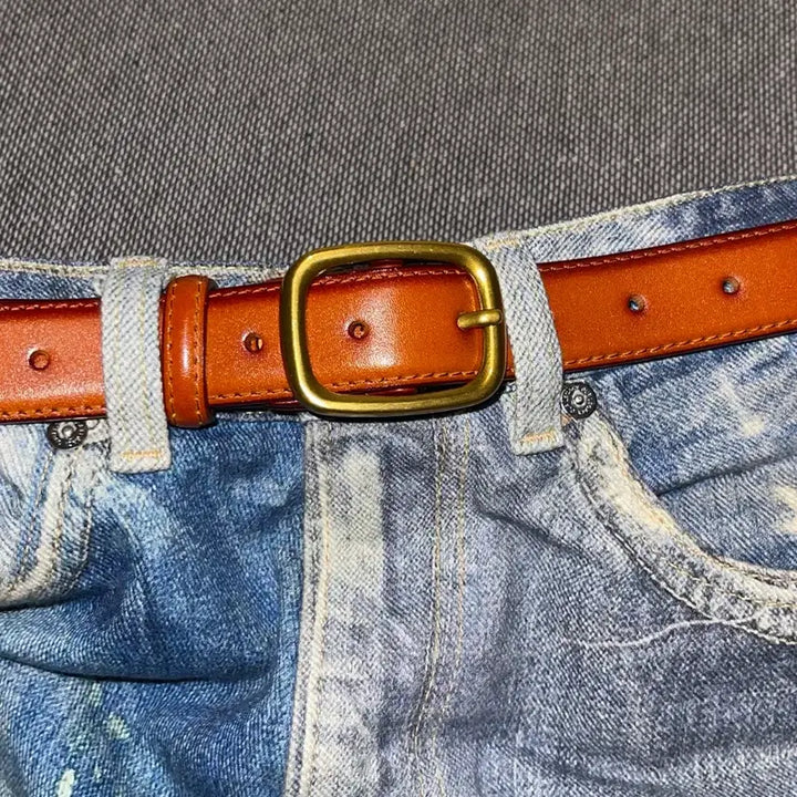 [BUNJANG] Unisex Leather Belt / (재입고) 프리미엄 브라스 버클 소가죽 벨트