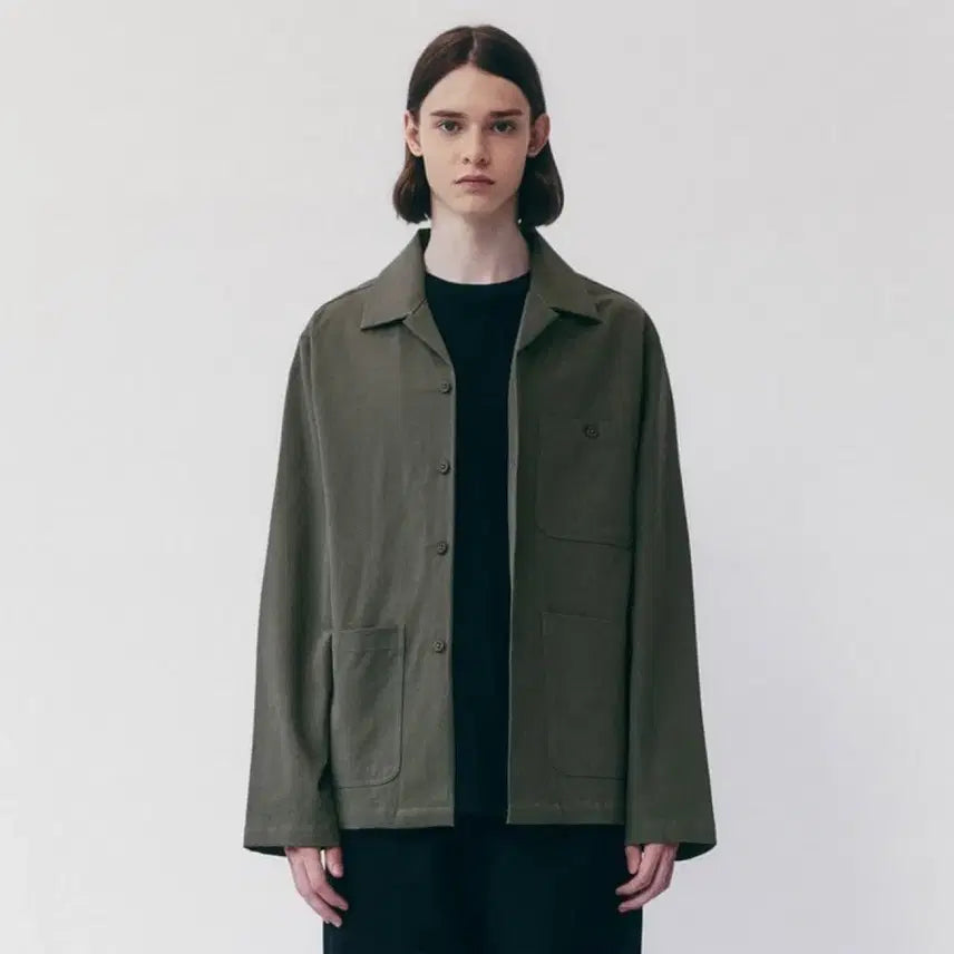 [BUNJANG] COQ Cotton Blend Twill Shirt Jacket Khaki M / 새상품)COQ 코튼 블렌드 트윌 셔츠 자켓 카키 M 셔켓