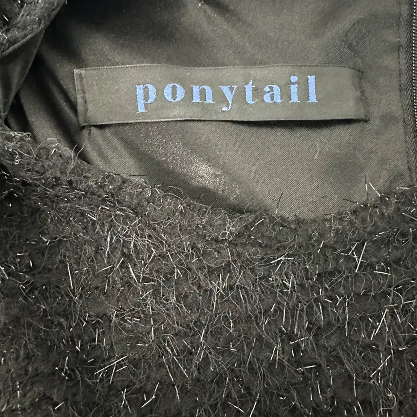 [BUNJANG] Pony Tail Tweed Flare Short Sleeve Top / [F/44] 포니테일 트위드 플레어 반팔 탑 블랙