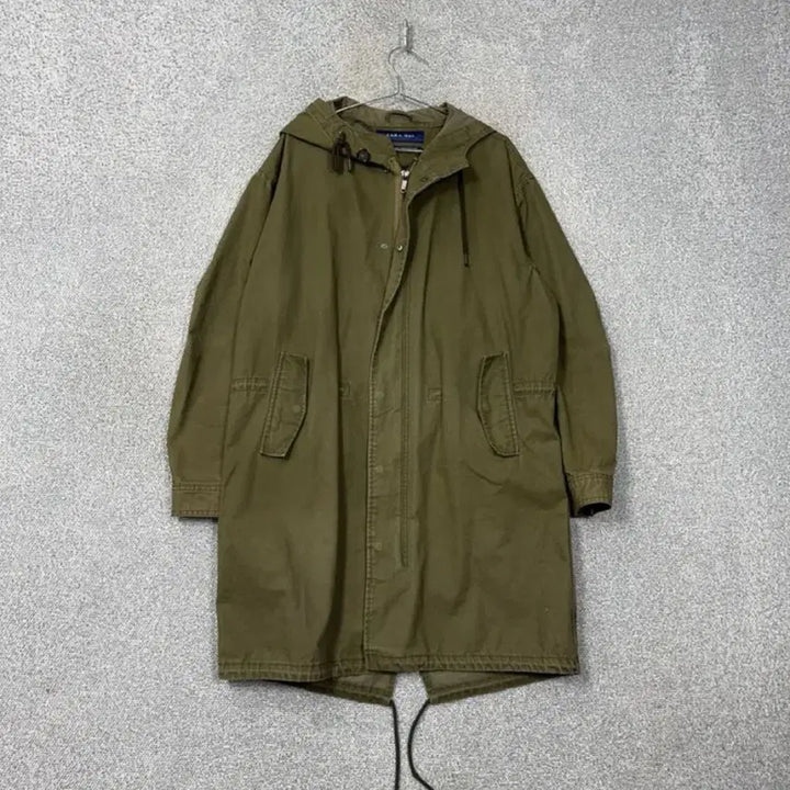 [BUNJANG] ZARA Khaki Hooded Fishtail Parka Coat L / 자라 카키 후드 피쉬테일 야상 코트 L