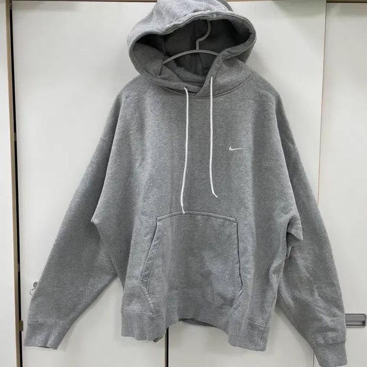 [BUNJANG] Nike Solo Swoosh Pullover Hoodie, Gray 2XL / 나이키 솔로 스우시 풀오버 후드티, 그레이 2XL