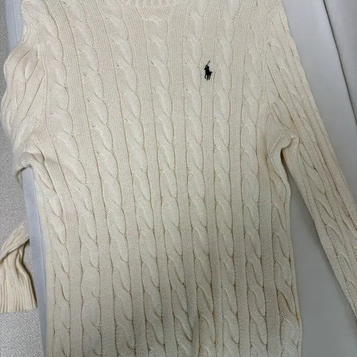 [BUNJANG] Polo Ralph Lauren Cable Knit Sweater Ivory / 폴로 랄프로렌 케이블 니트 스웨터 아이보리