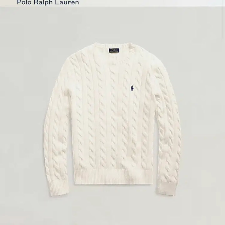 [BUNJANG] Polo Ralph Lauren Cable Knit Sweater Ivory / 폴로 랄프로렌 케이블 니트 스웨터 아이보리