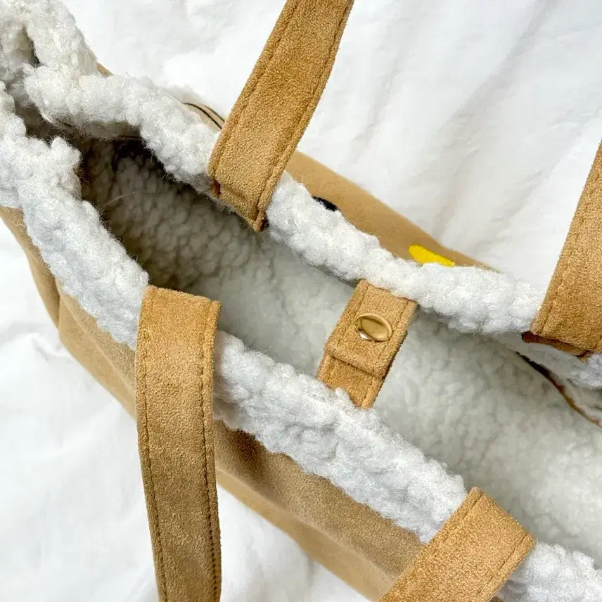 [BUNJANG] Sanrio Tanning Hello Kitty Tote Bag / 산리오 태닝 헬로키티 무스탕 벨벳 털가방 토트백