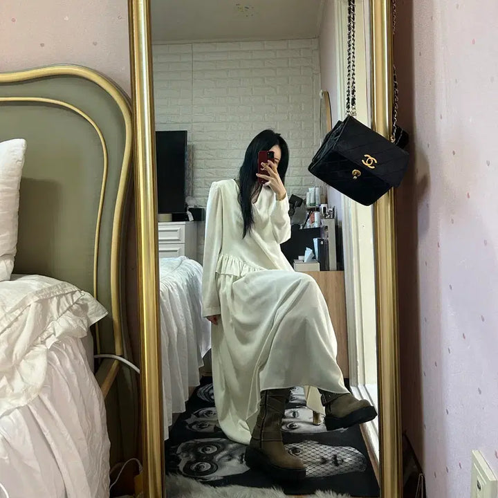 [BUNJANG] Frill Long Dress / 프릴롱원피스