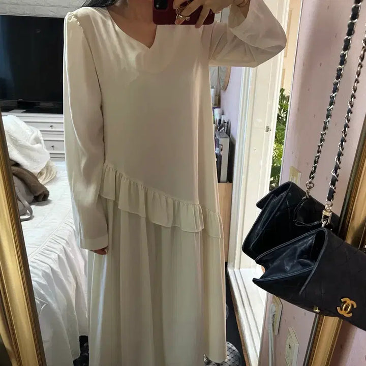 [BUNJANG] Frill Long Dress / 프릴롱원피스