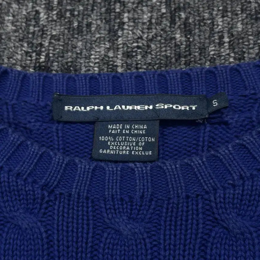 [BUNJANG] Polo Cotton Cable Knit Sweater / 폴로 코튼 꽈배기 니트