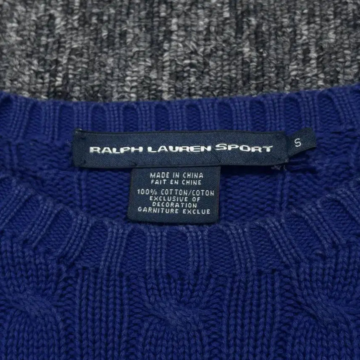[BUNJANG] Polo Cotton Cable Knit Sweater / 폴로 코튼 꽈배기 니트