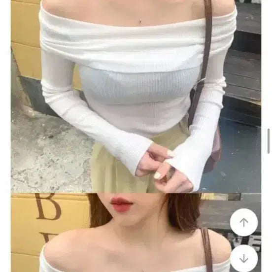 [BUNJANG] WANTB: All-in-one Off-shoulder Top and Wide Pants Bundle Set / 워너비뮤즈 오프숄더 골지+와이드 팬츠 일괄판매