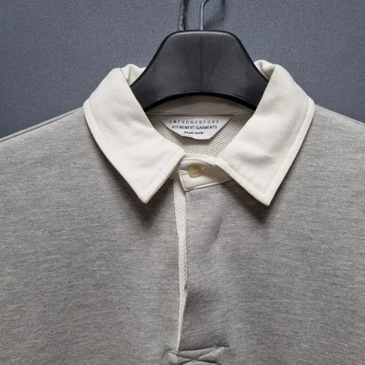 [BUNJANG] LaPORGISTORE Gray Collar Sweatshirt - Men's L / 라퍼지스토어 카라 맨투맨 남Lㅡ0122