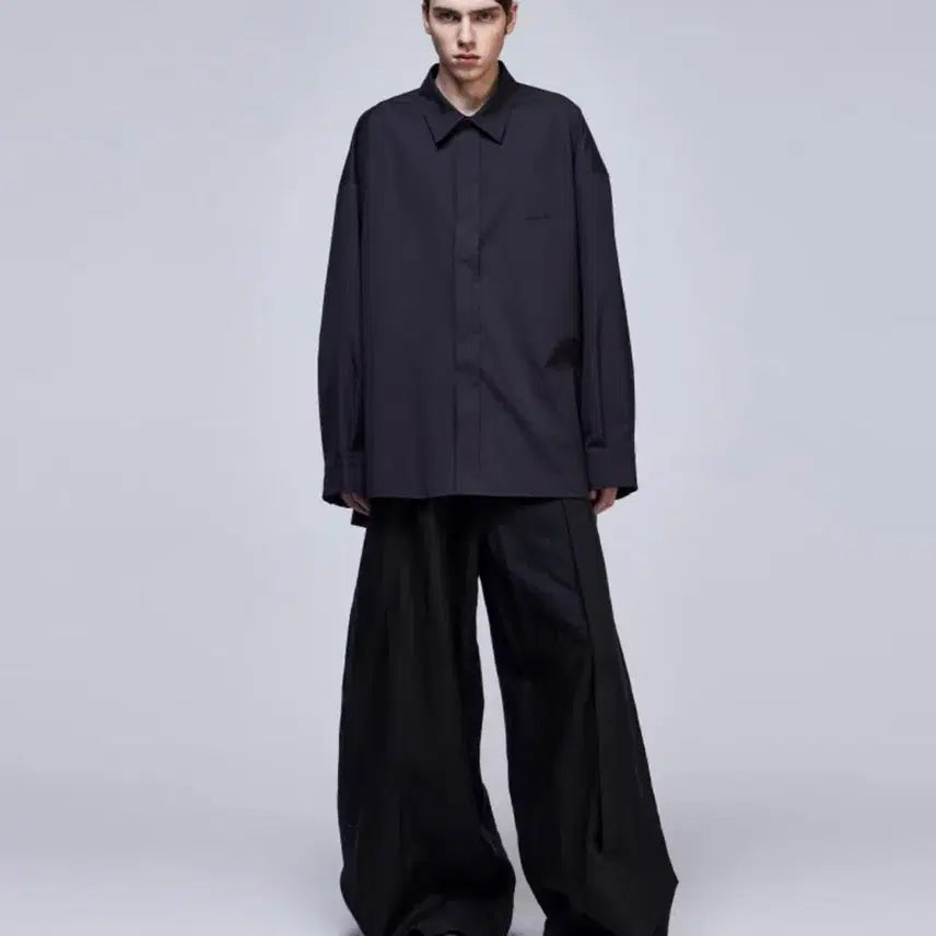 [BUNJANG] Songzio Collection Cocoon Volume Shirt Black (Size 48) / 송지오 컬렉션 코쿤 볼륨 셔츠 블랙 48사이즈 팝니다