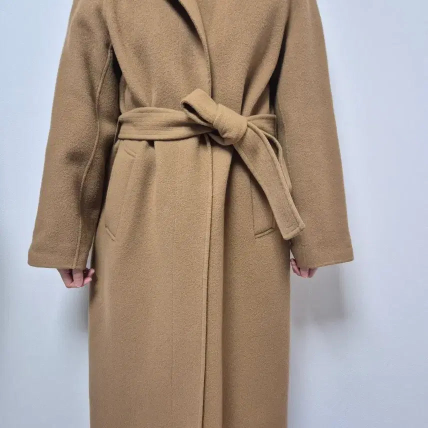 [BUNJANG] Handmade Wool Long Coat Camel / 울 90 핸드메이드 울 롱 코트 카멜 Free