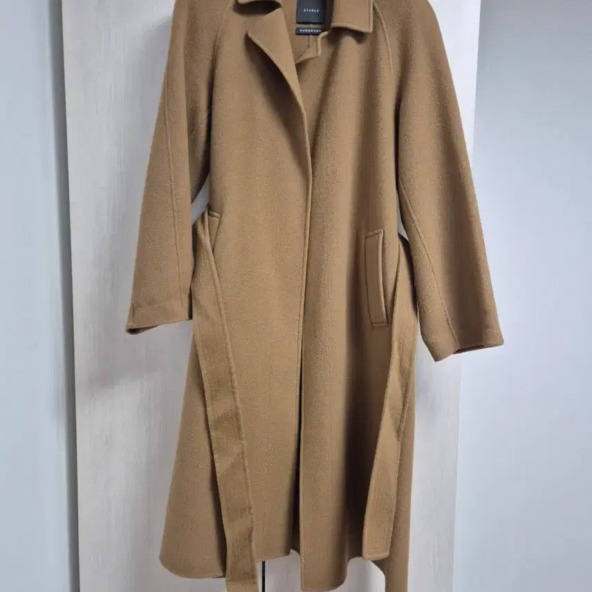 [BUNJANG] Handmade Wool Long Coat Camel / 울 90 핸드메이드 울 롱 코트 카멜 Free