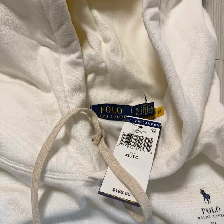 [BUNJANG] Polo Ralph Lauren RL Logo Hoodie White / 폴로랄프로렌  RL 로고 기모 후드 white new
