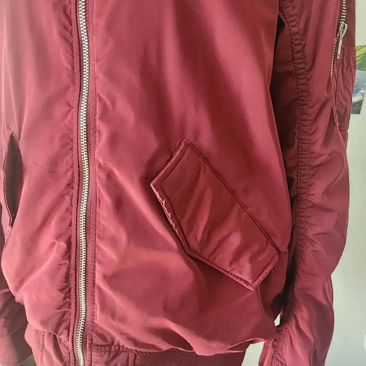 [SOLD OUT] H&M 항공 점퍼 아우터 자켓 버건디 여성