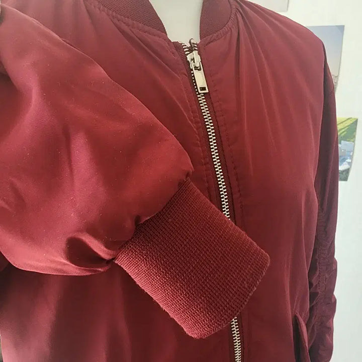 [SOLD OUT] H&M 항공 점퍼 아우터 자켓 버건디 여성