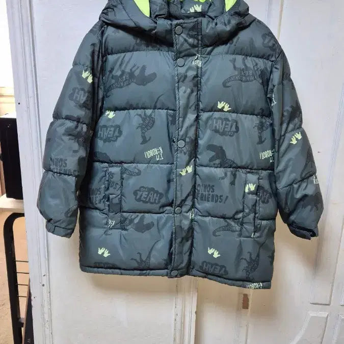 [BUNJANG] Robot Dino Down Padded Jacket (Size 120) / 알로봇 다이노 다운패딩 120사이즈