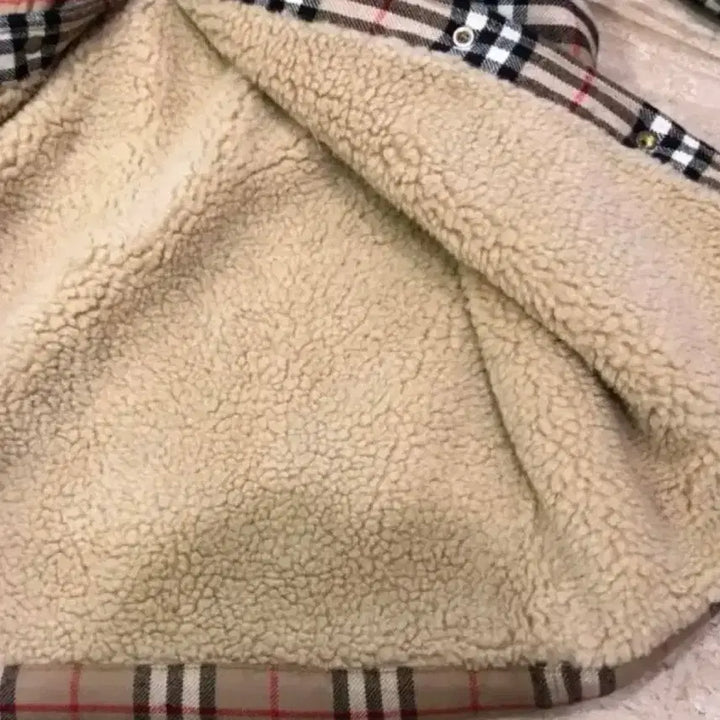 [BUNJANG] Burberry Check Fleece Shearling Jacket (105) / [S급] 버버리 체크 플리스 양털 자켓 (105) - "한겨울에도 땀나요