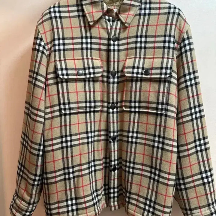 [BUNJANG] Burberry Check Fleece Shearling Jacket (105) / [S급] 버버리 체크 플리스 양털 자켓 (105) - "한겨울에도 땀나요