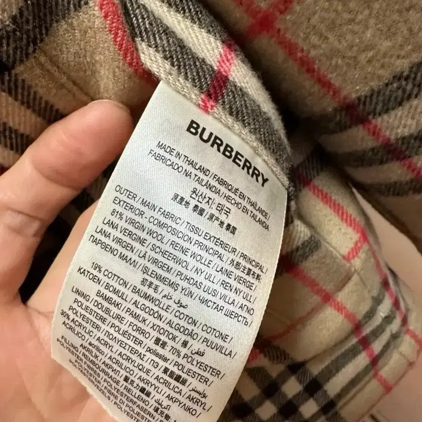 [BUNJANG] Burberry Check Fleece Shearling Jacket (105) / [S급] 버버리 체크 플리스 양털 자켓 (105) - "한겨울에도 땀나요