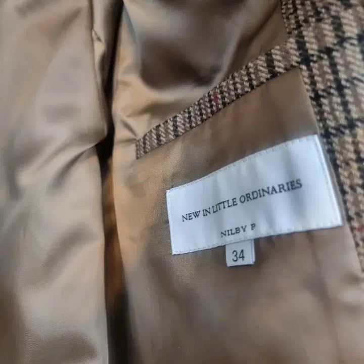 [BUNJANG] Nil By Pi Checkered Collarless Jacket 34 / 닐바이피 체크 노카라 자켓 34