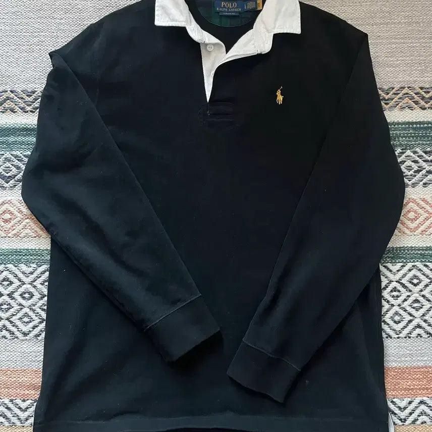 [BUNJANG] Polo Ralph Lauren Rugby Shirt Black / 폴로 랄프로렌 럭비 셔츠 블랙