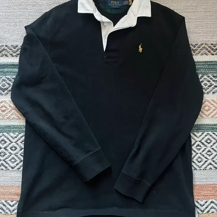 [BUNJANG] Polo Ralph Lauren Rugby Shirt Black / 폴로 랄프로렌 럭비 셔츠 블랙