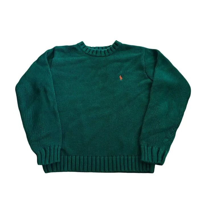 [BUNJANG] Polo Deep Green Round Knit / 폴로 딥그린 라운드 니트
