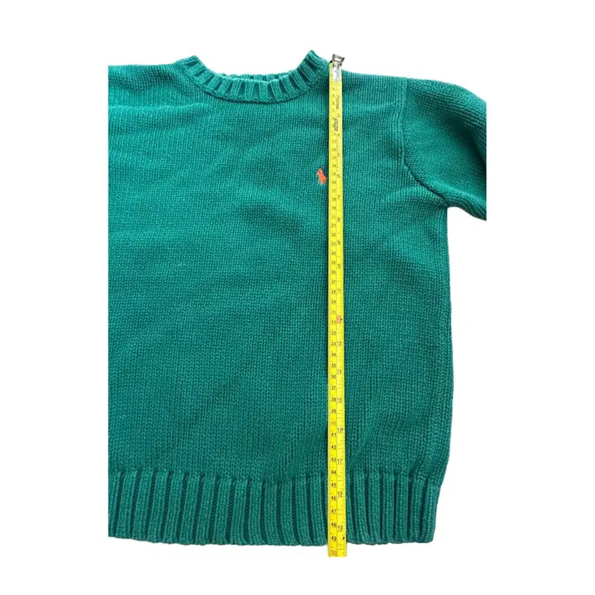 [BUNJANG] Polo Deep Green Round Knit / 폴로 딥그린 라운드 니트