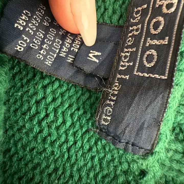 [BUNJANG] Polo Deep Green Round Knit / 폴로 딥그린 라운드 니트