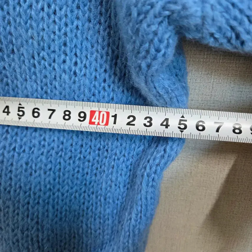 [BUNJANG] Sky Blue Crop Knit Sweater / 여성 스카이블루 크롭 니트 스웨터 F