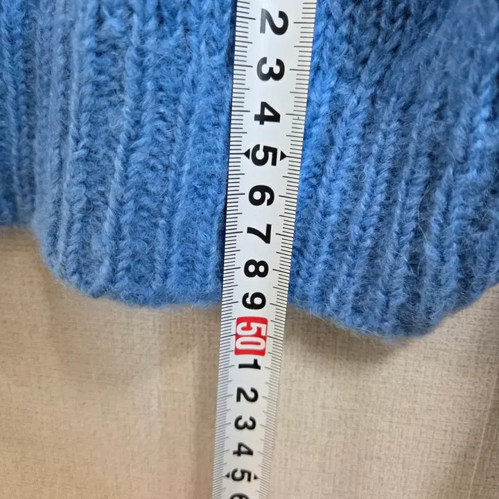 [BUNJANG] Sky Blue Crop Knit Sweater / 여성 스카이블루 크롭 니트 스웨터 F