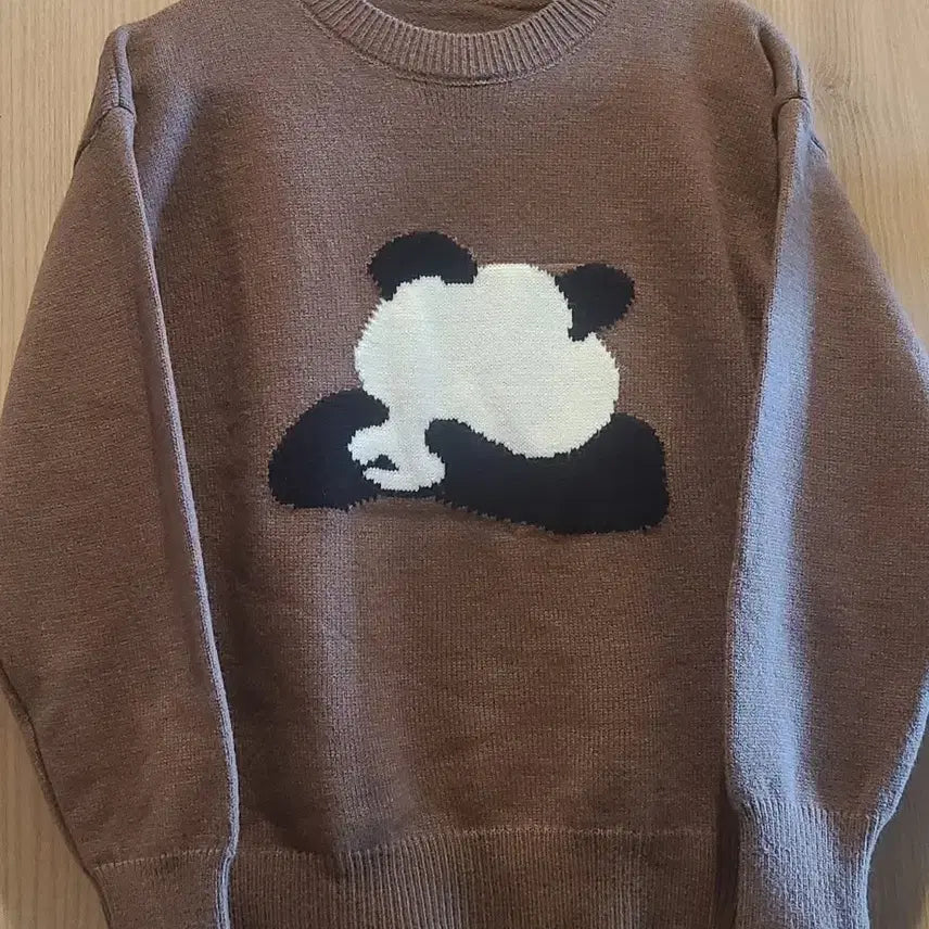 [BUNJANG] Panda Knit Sweater / (새상품)예쁜 팬더 니트티셔츠(브라운/free~77)