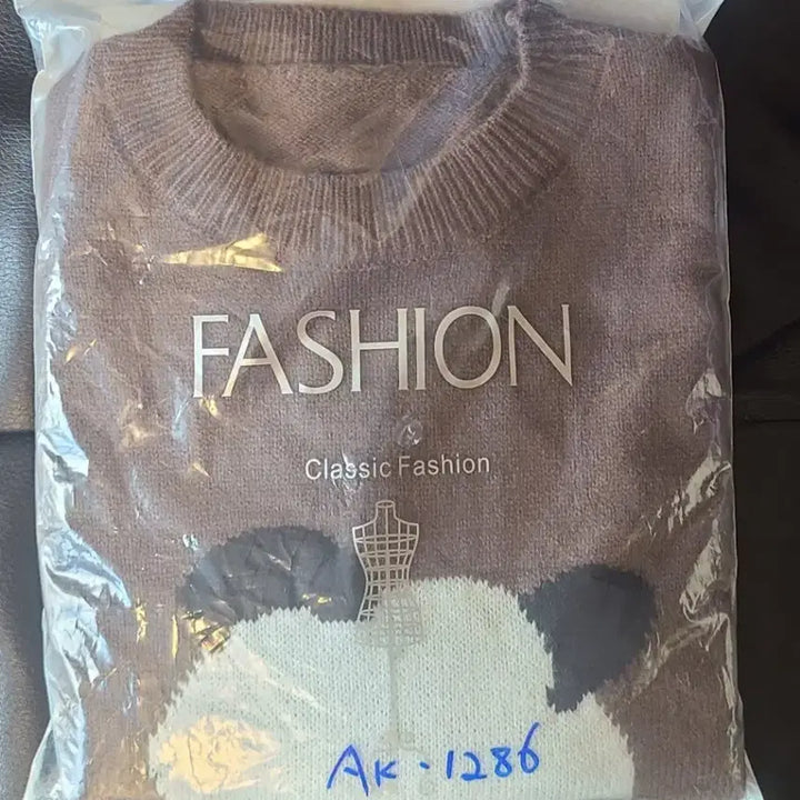 [BUNJANG] Panda Knit Sweater / (새상품)예쁜 팬더 니트티셔츠(브라운/free~77)